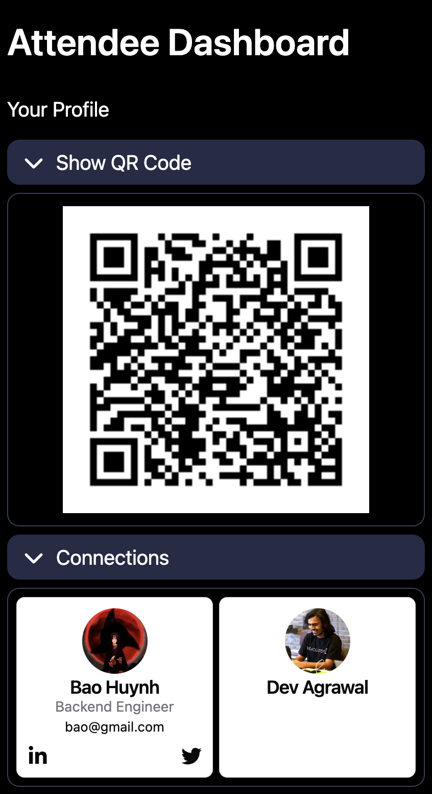 QR code for networking